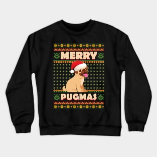 Christmas Pug Merry Xmas Dog Life Crewneck Sweatshirt